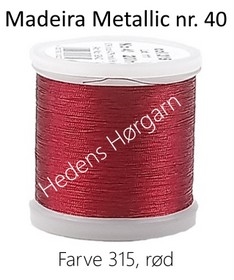 Madeira Metallic nr. 40 farve 315 rød
